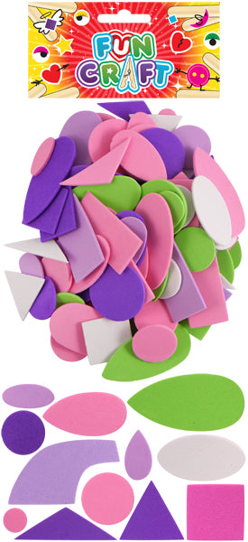Pack of 12 Craft Kit Foam 14g Assorted Shapes and Colours