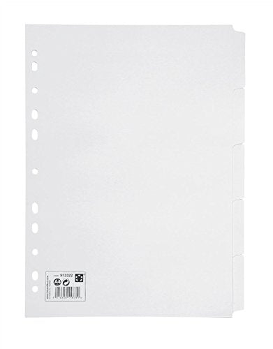 5 Star Multipunched Manilla Board 5-Part A4 White Office Subject Dividers 