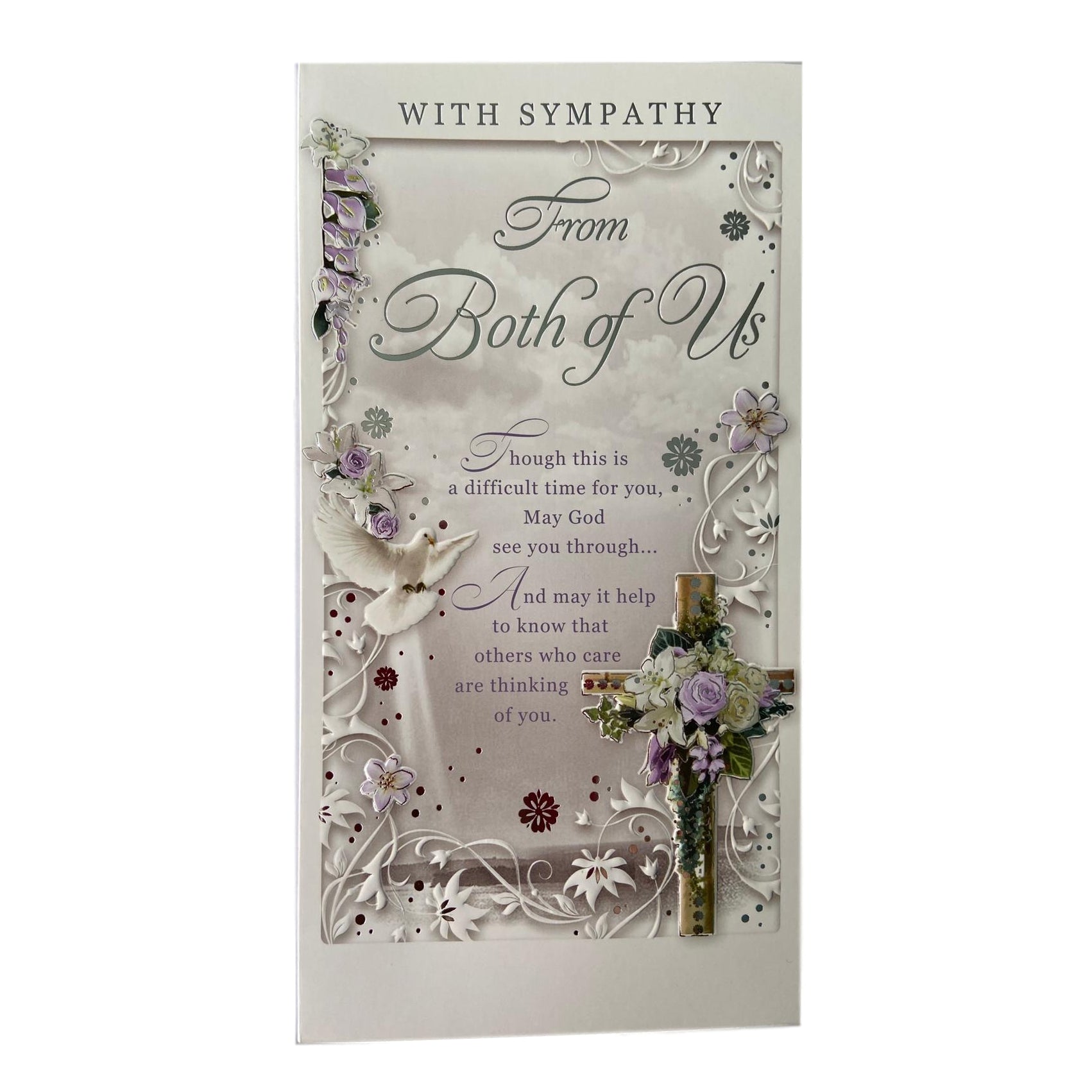 From Both of Us Floral Design Sympathy Opacity Card– Choice Wholesale