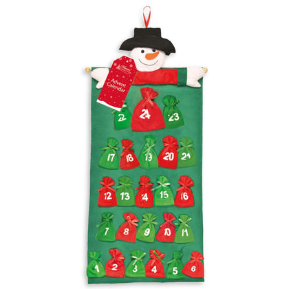 Cute Snowman Design Christmas Advent Plush Top Calendar