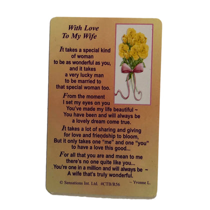With Love To My Wife Sentimental Keepsake Wallet / Purse Card To My wife With Love
