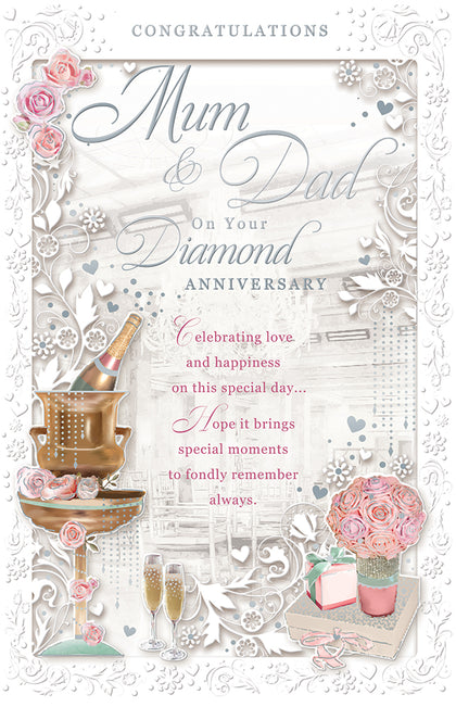 Mum & Dad Diamond Anniversary Congratulations Opacity Card