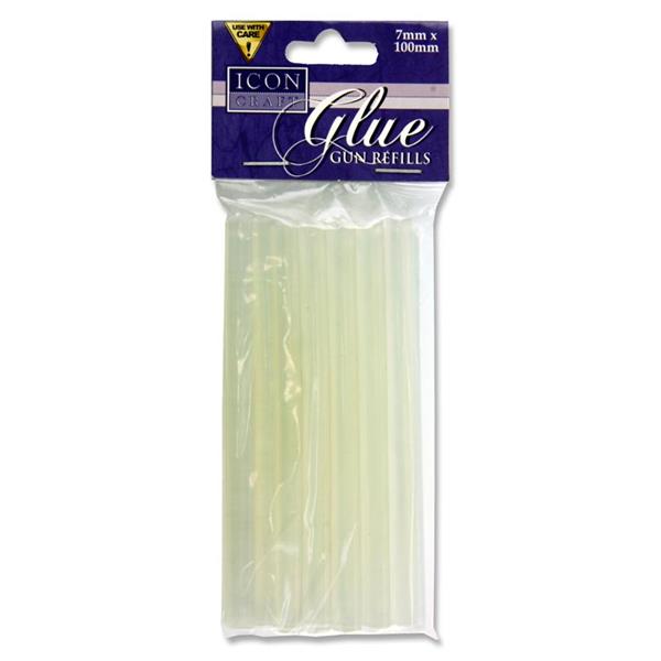 Pack of 12 Regular 7x100mm Glue Gun Refills by Icon Craft