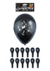 Pack of 12 Black Pirate Balloons with Printed Detail 23cm