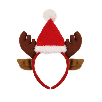 Reindeer Headband with Santa Hat