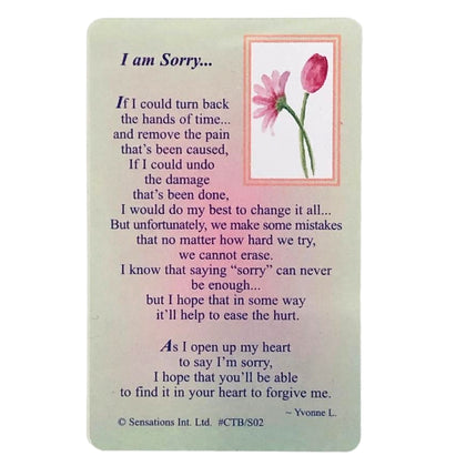 I am Sorry ..Wallet Card (Sentimental Keepsake Wallet / Purse Card)