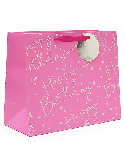 Pink Large Happy Birthday Gift Bag