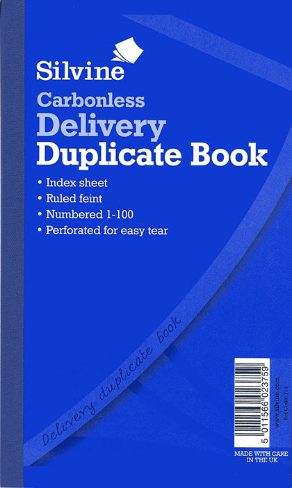 Carbonless Duplicate Delivery Book  8.25