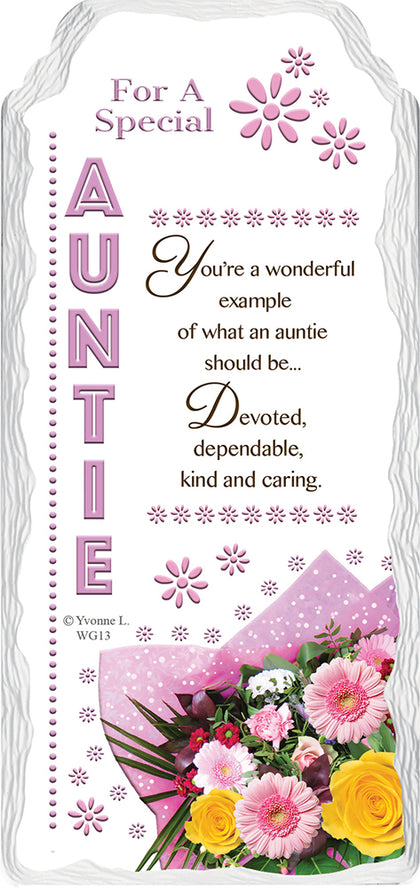 For a Special Auntie Sentimental Handcrafted Ceramic Plaque