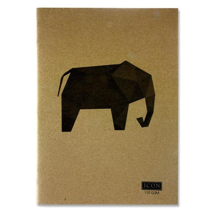 A3 80 Pages 110gsm Animalia Design Kraft Sketch Book by Icon Art
