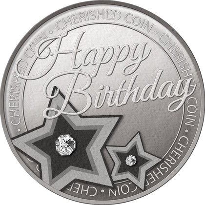 Happy Birthday Cherished Lucky Coin Engraved Message Keepsake Gift
