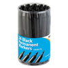 Tub of 24 Fine Bullet Tip Permanent Black Marker Pens