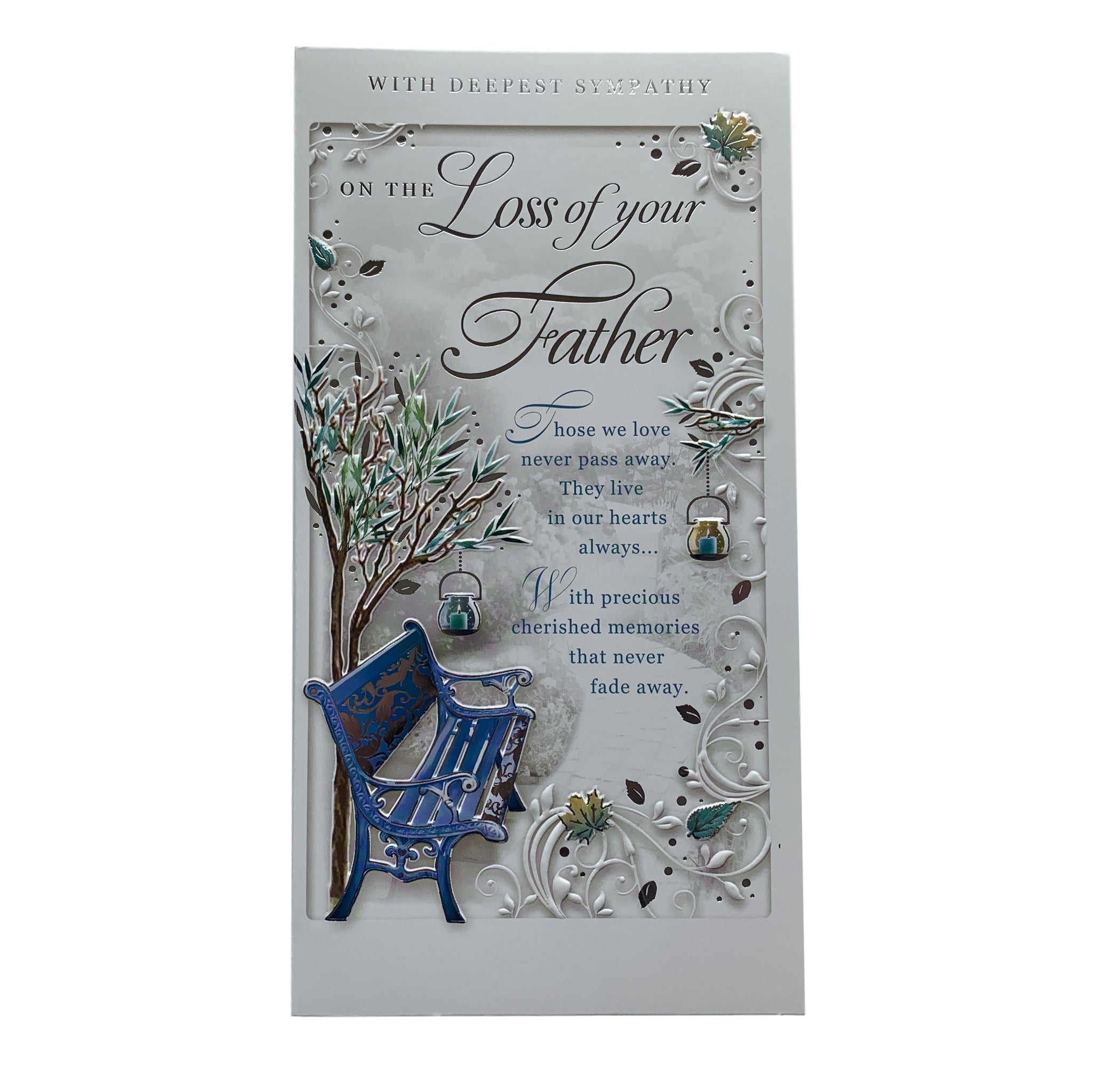On The Loss of Your Father Autumn Design Sympathy Opacity Card