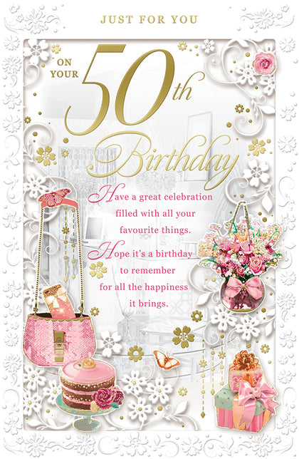 On Your 50th Birthday Female Opacity Card