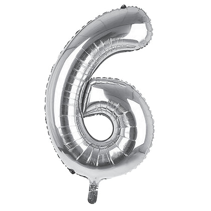 Giant Foil Silver 6 Number Balloon