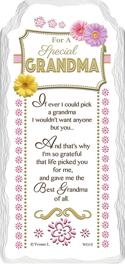 For a Special Grandma Sentimental Handcrafted Ceramic Plaque