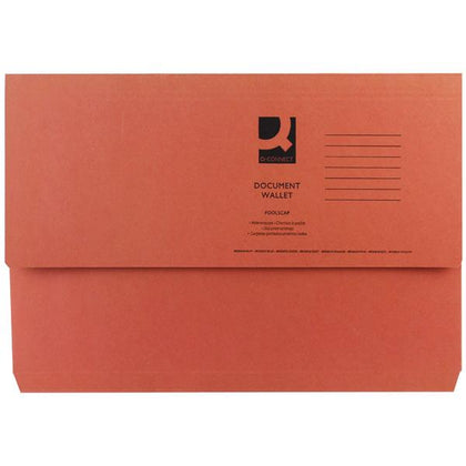 Pack of 50 Foolscap Orange Document Wallets