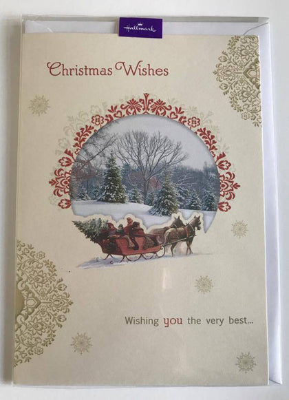 Christmas Wishes Traditional Xmas Greeting Card