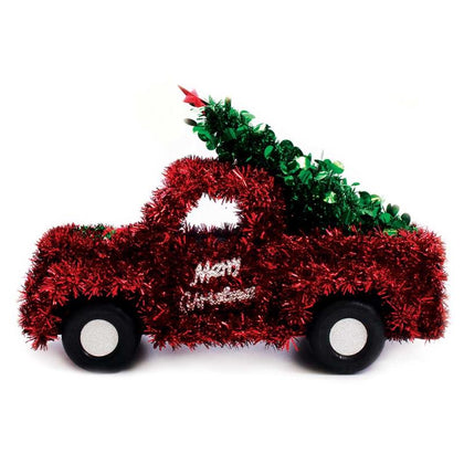 Large Standing Truck And Tree Christmas Tinsel Decoration