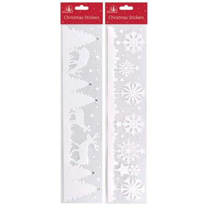 Snow Design Small Christmas Window Strip Sticker