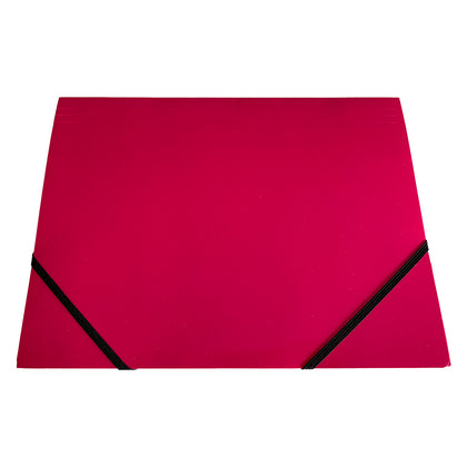 Janrax A4 Pink Laminated Card 3 Flap Folder with Elastic Closure