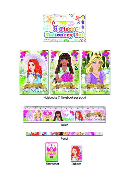5 Piece Princess Stationery Set