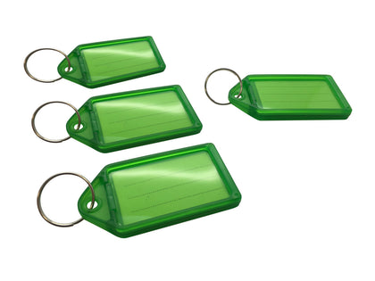 Pack of 100 Small Green Identity Tag Key Rings