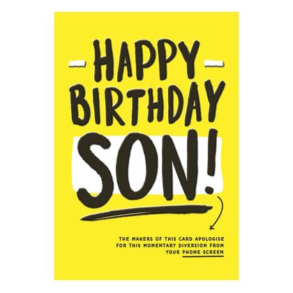 Contemporary Humour Design Son Birthday Card