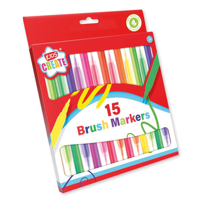 Pack of 15 Brush Markers by Kids Create