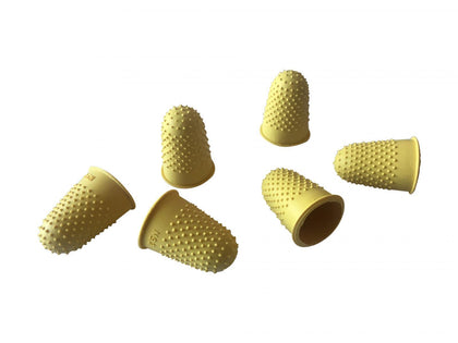 Pack of 12 Yellow No.2 Rubber Thimblettes - Large Thimble Finger Cones