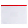 Pack of 12 A4+ Foolscap Clear Zippy Bags with Red Zip