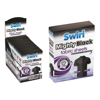 Pack of 12 Mighty Black Fabric Sheets