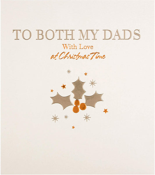 Christmas Studio Card for 'Both My Dads' Embossed Silver and Copper Foil Design