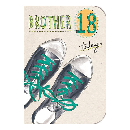 18 Today Sneakers Design Brother Birthday Card