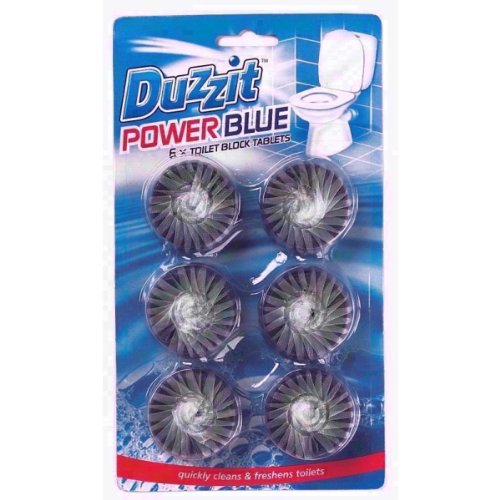 Pack of 6 Duzzit Power Blue Toilet Block Tablets