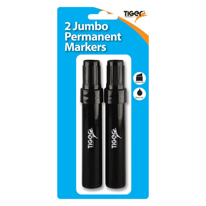 Pack of 2 Jumbo Black Permanent Markers