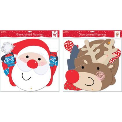 Santa Or Reindeer Card Jointed Christmas Decoration