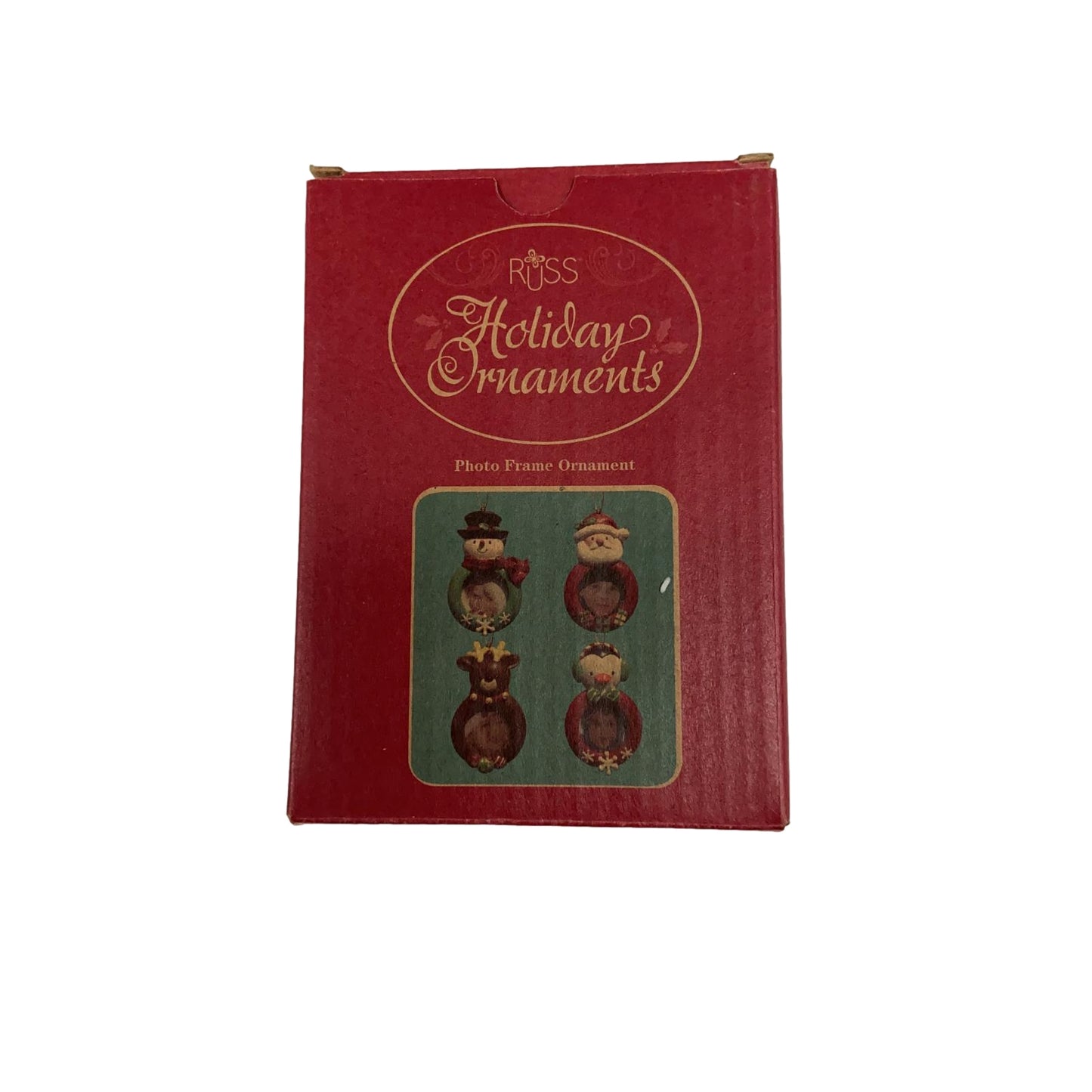 Russ Santa Figurine Holding Christmas Photo Frame Hanging Decoration