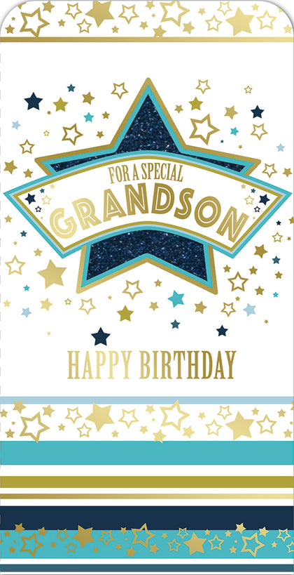 For a Special Grandson Star Design Birthday Luxury Gift Money Wallet Card