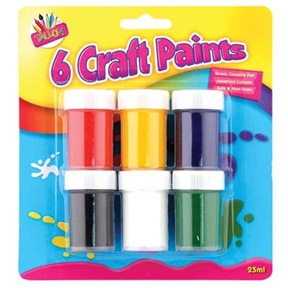 Pack of 6 20ml Craft Paint Pots