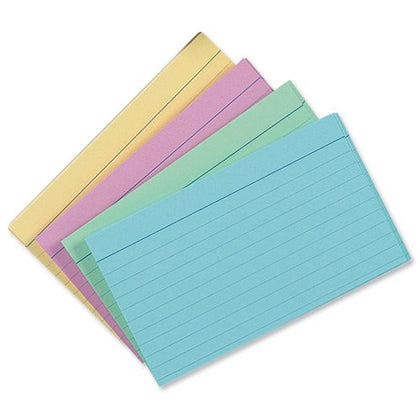 Pack Of 100 Assorted Colorued Record Cards 5x3