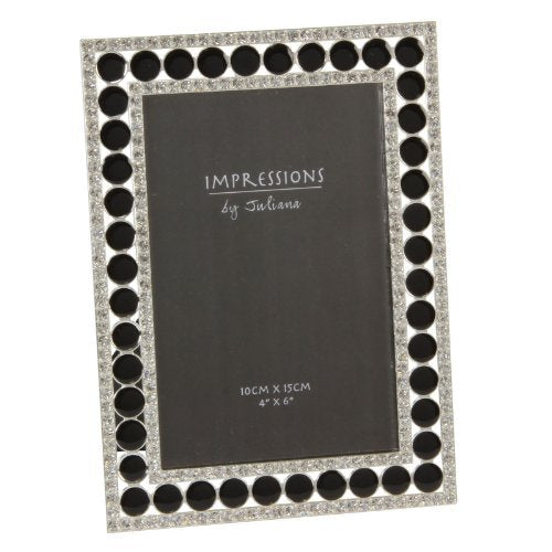 Impressions Siver Plated And Epoxy Black Photo Frame - 4"x6"