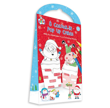 Pack of 8 Fill Your Own Colour In Pop Up Christmas Cards