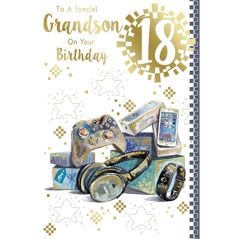 To a Special Grandson On Your 18th Birthday Celebrity Style Greeting Card