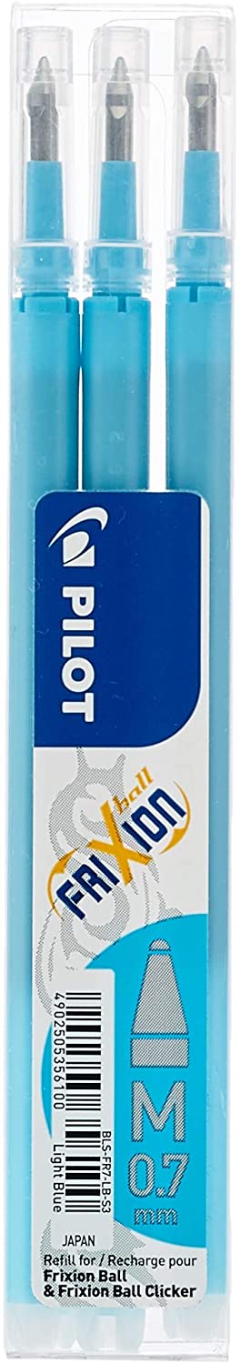 Pilot Refills for Frixion Rollerball 0.7 mm (Pack of 3) - Light Blue