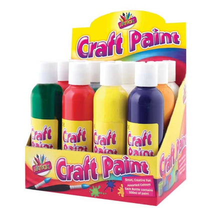 Box of 12 Assorted Colour Craft Paints