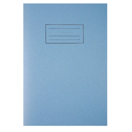 Pack of 100 A4 Blue Exercise Books 80 Pages - Feint Ruled with Margin