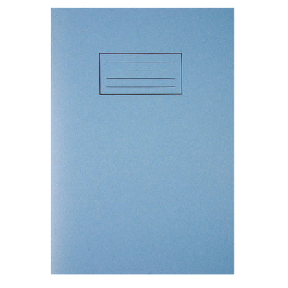 Pack of 100 A4 Blue Exercise Books 80 Pages - Feint Ruled with Margin