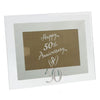50th Golden Anniversary Glass Mirror Motif Photo Frame