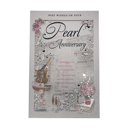 Best Wishes On Your Pearl Anniversary Opacity Card